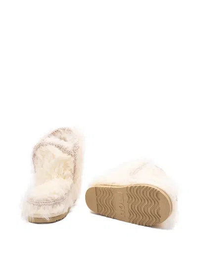 针织边饰羊皮靴