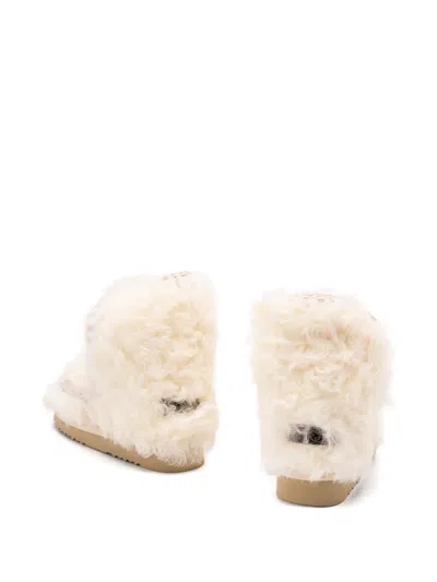 针织边饰羊皮靴