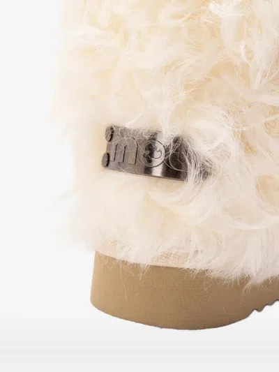 针织边饰羊皮靴