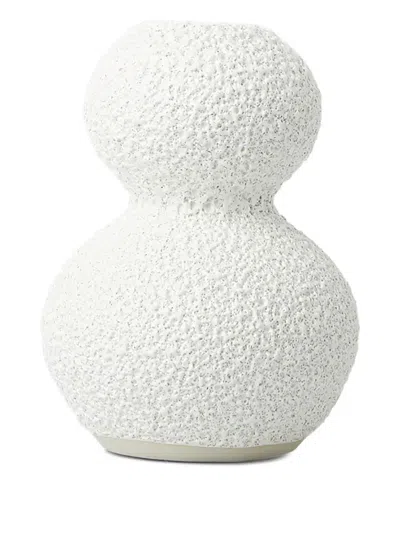 Marloe Marloe Lava + Bone Textured Candle Holders (set Of Two) In White