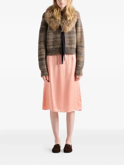 Prada Womens Brown Crewneck Cashmere And Wool Jumper In Brown