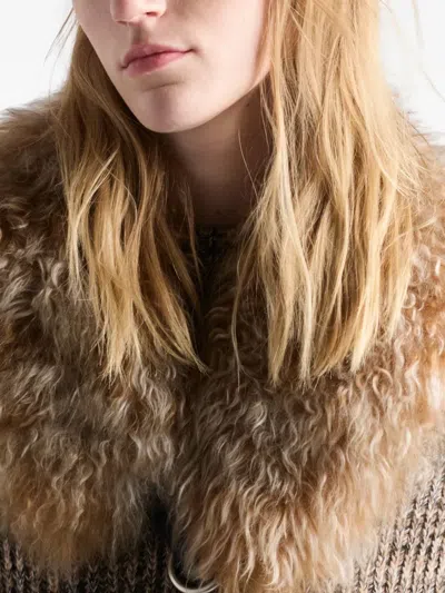 Prada Womens Brown Crewneck Cashmere And Wool Jumper In Brown