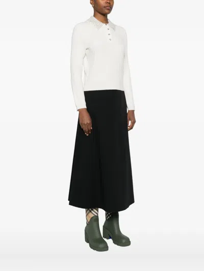 Maje Embellished-collar Polo Top In White
