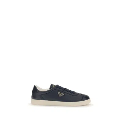 Prada Nylon Sneakers With Suede Inserts Shoes In Black