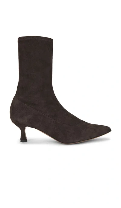 Atp Atelier Boots Cerone Walnut Suede Stretch In Black