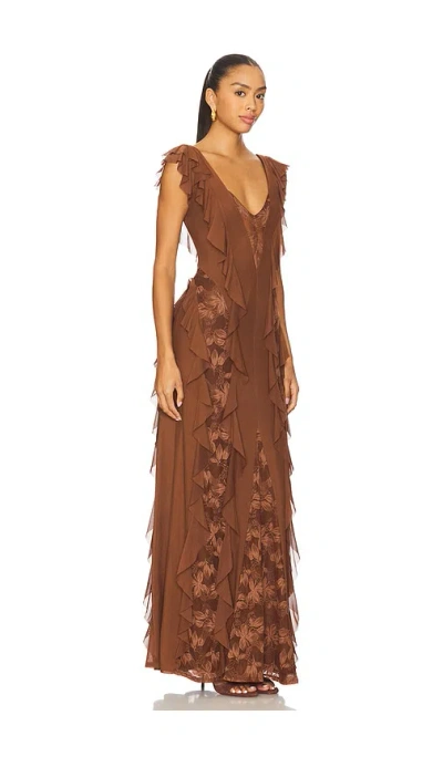 Afrm Trista Dress In Brown