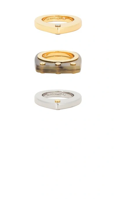 Demarson Primo Stackable Ring Set Of 3 In Gold