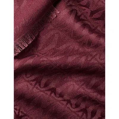 Cartier Womens Grape C De  Wool And Silk Shawl In Red