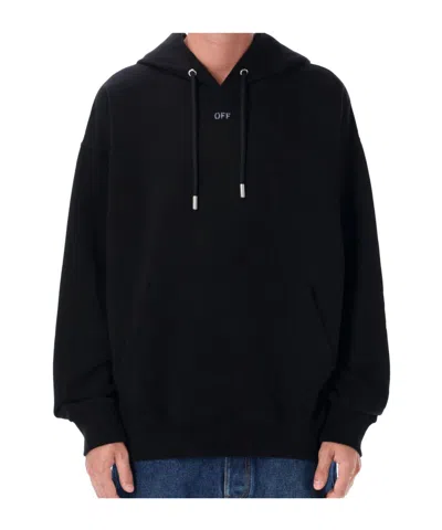 Off-white Hooded Sweatshirt Featuring Graphic Print In Black