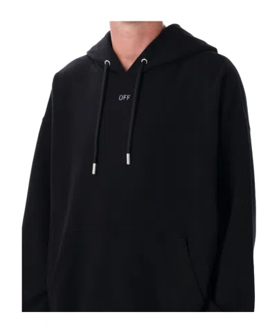 Off-white Hooded Sweatshirt Featuring Graphic Print In Black