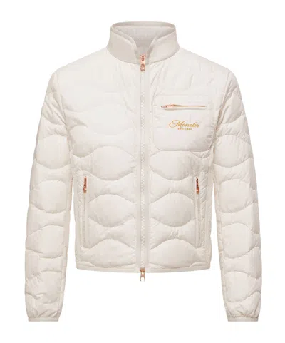 Moncler Tegea Wave-quilted Short Down Jacket In White