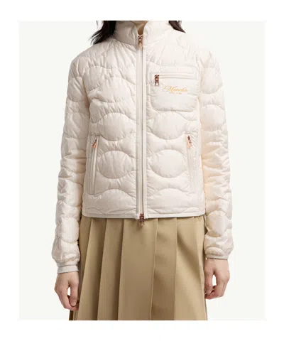 Moncler Tegea Wave-quilted Short Down Jacket In White