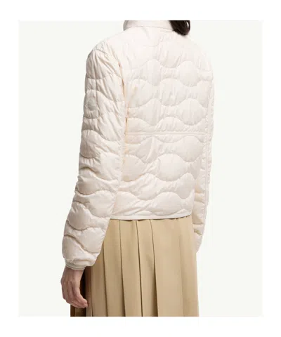 Moncler Tegea Wave-quilted Short Down Jacket In White