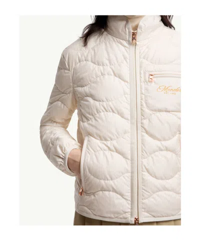 Moncler Tegea Wave-quilted Short Down Jacket In White