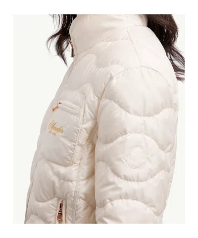 Moncler Tegea Wave-quilted Short Down Jacket In White