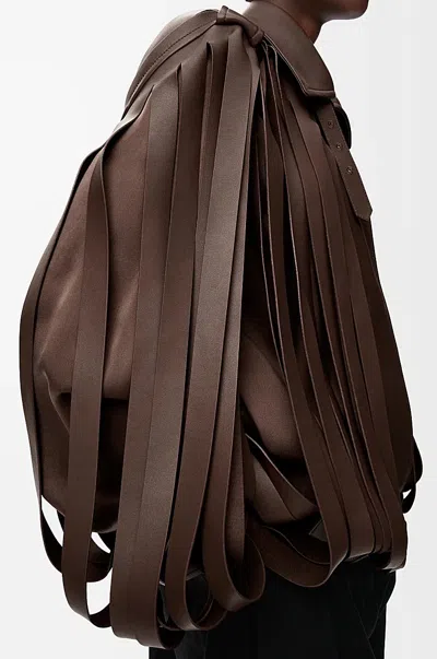 Loewe Layered Double-breasted Jacket In Brown