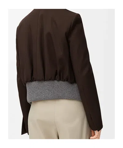 Loewe Wool Tailored Jacket In Brown