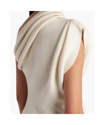 Khaite Aimee Asymmetric One-shoulder Wool-blend Peplum Top In White