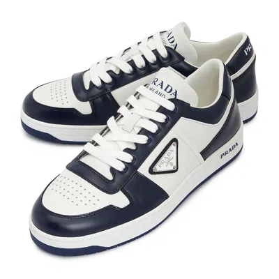 Prada White/black Leather Sneaker Downtown In White