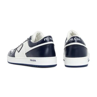 Prada White/black Leather Sneaker Downtown In White