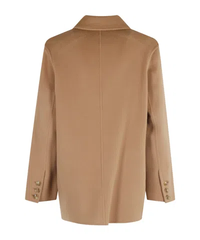 Semicouture Tailored Wool Jacket With Notched Lapel In Brown