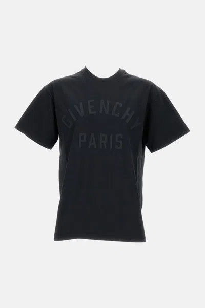 Givenchy Black T-shirt With Maxi Logo On The Front In Cotton Man