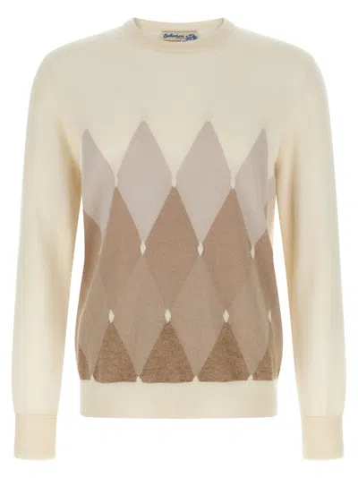 Ballantyne Argyle Sweater Sweaters And Cardigans Beige In Neutral