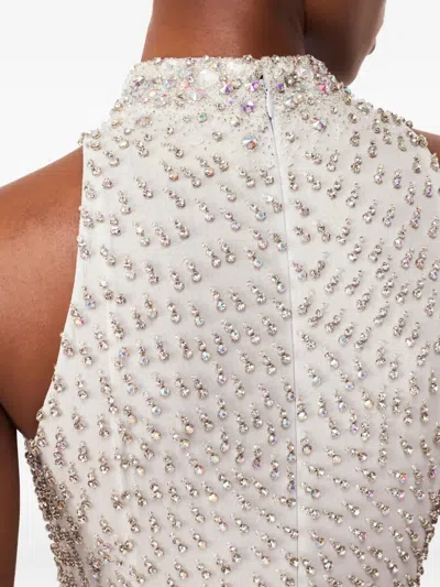 高领缀饰超长连衣裙