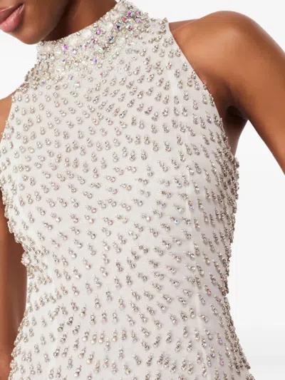 高领缀饰超长连衣裙