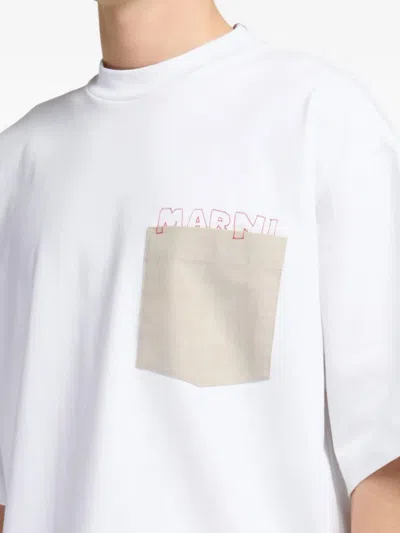 Marni T-shirt Aus Jersey In White