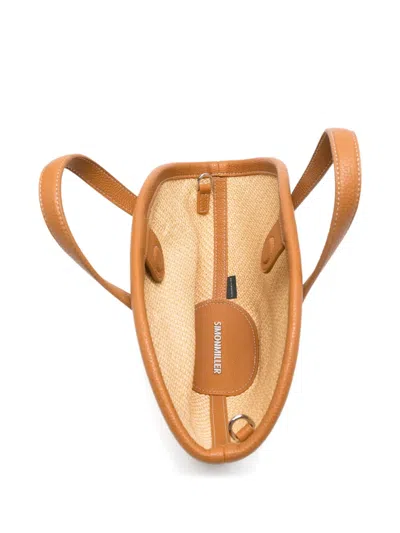 Simon Miller Raffia Leather-trimmed Tote Bag In Brown