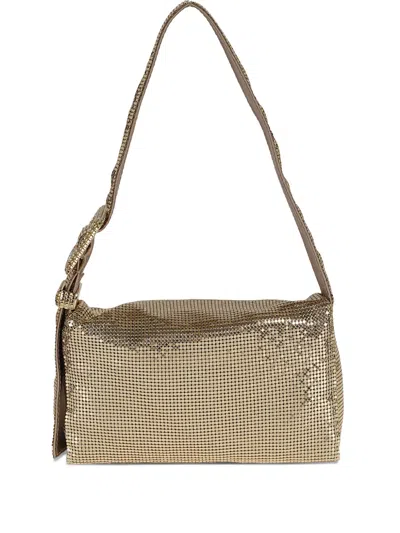 Benedetta Bruzziches Rectangular Soft Shoulder Bag Strap Detail In Gold