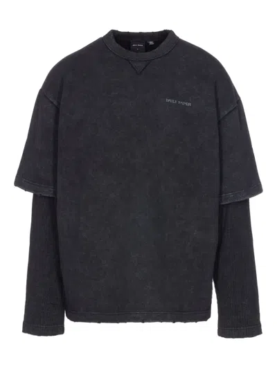 Daily Paper T-shirt A Maniche Lunghe Layered Black In Black