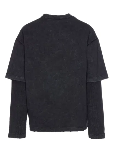 Daily Paper T-shirt A Maniche Lunghe Layered Black In Black