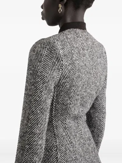 Dolce & Gabbana Herringbone-pattern Jacket In Gray