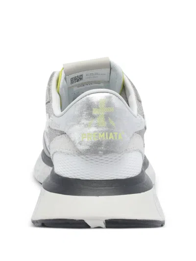 Premiata Suede Sneakers With Rubber Sole And Mesh In Gray