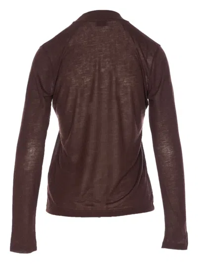 Filippa K Knitwear Crewneck Long Sleeve Mock Neck In Brown
