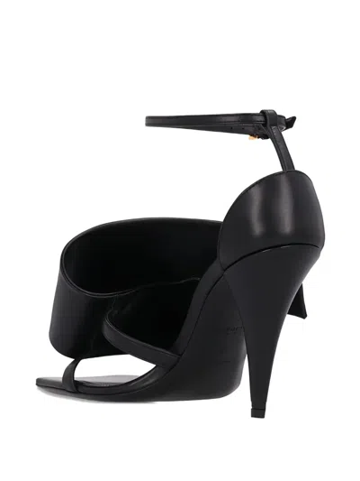 Givenchy Sliced Square Heeled Sandals In Leather In Black