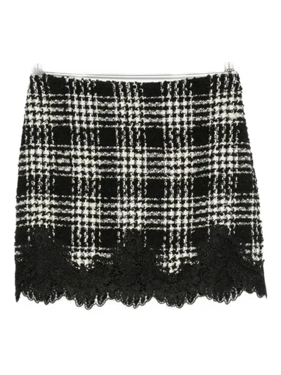 Twinset Mini Skirt With Checkered Pattern In Black