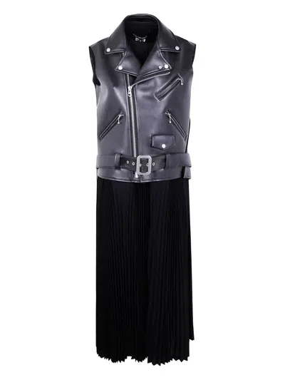 Junya Watanabe Sleeveless Long Jacket Belted Waist In Black