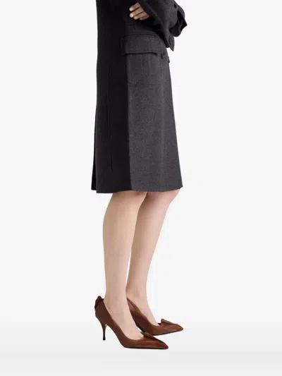 Prada Double-breasted Coat In Blue