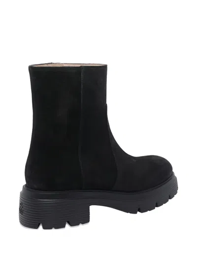 Stuart Weitzman Suede Ankle Boots Featuring Chunky Sole In Black