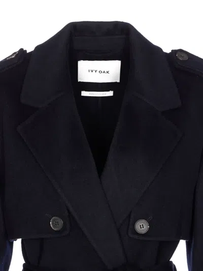 Ivy & Oak Blue Colette Coat Double Breasted In Blue