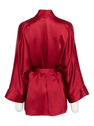 Antonelli Relaxed-fit Red Jacket With Matching Belt In Red