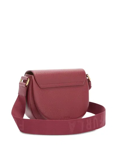 Furla Lotus Curved-flap Cross Body Bag In Red