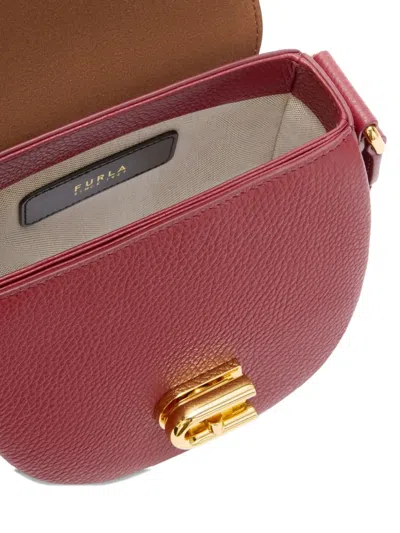Furla Lotus Curved-flap Cross Body Bag In Red