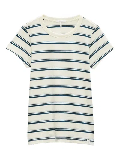 Rag & Bone The Slub Stripe T-shirt In Multi