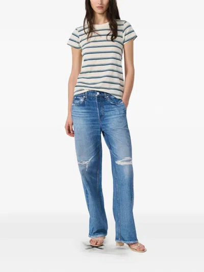 Rag & Bone The Slub Stripe T-shirt In Multi