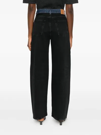 对比裤腰牛仔裤