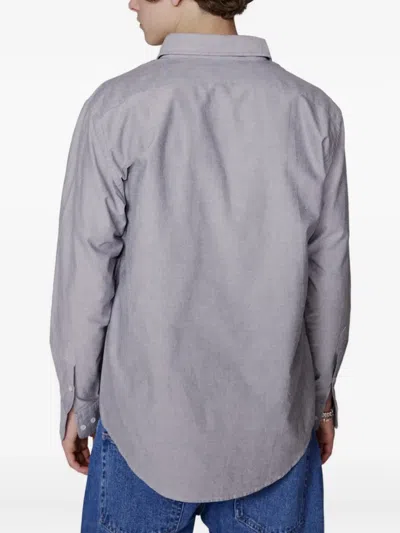 Aries Slogan-print Shirt In Gray